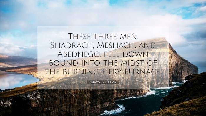 Picture 07 - Daniel 3:23 WEB Desktop Wallpaper - These three men, Shadrach, Meshach, and Abednego, - Desktop Bible Verse Wallpaper
