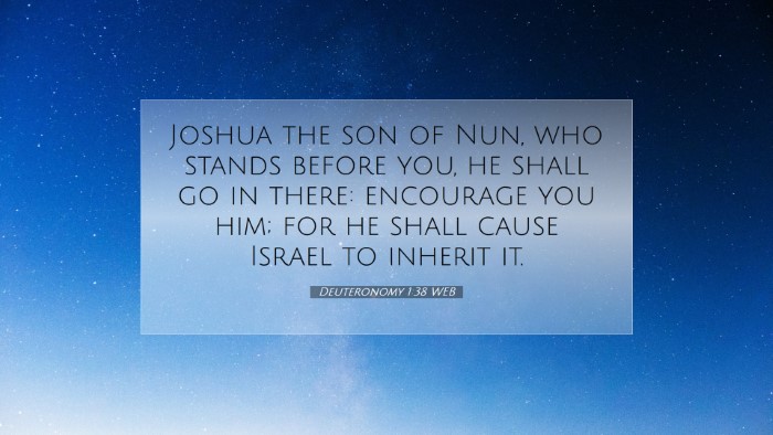 Picture 07 - Deuteronomy 1:38 WEB Desktop Wallpaper - Joshua the son of Nun, who stands before you, he - Desktop Bible Verse Wallpaper