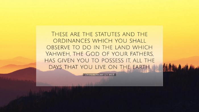 Picture 07 - Deuteronomy 12:1 WEB Desktop Wallpaper - These are the statutes and the ordinances which - Desktop Bible Verse Wallpaper