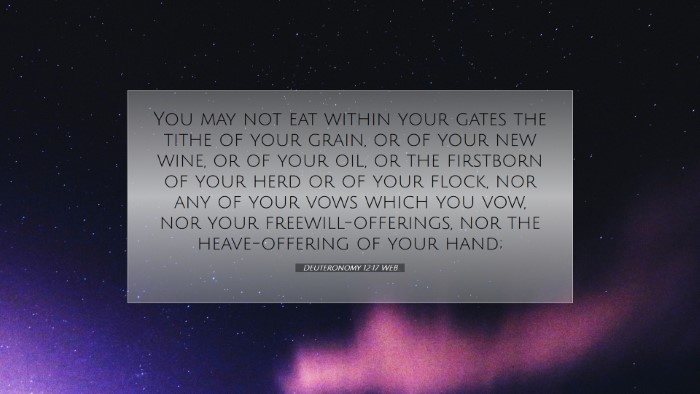 Picture 07 - Deuteronomy 12:17 WEB Desktop Wallpaper - You may not eat within your gates the tithe of - Desktop Bible Verse Wallpaper