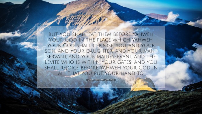Picture 07 - Deuteronomy 12:18 WEB Desktop Wallpaper - but you shall eat them before Yahweh your God in - Desktop Bible Verse Wallpaper