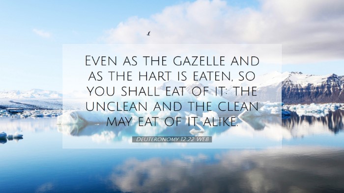Picture 07 - Deuteronomy 12:22 WEB Desktop Wallpaper - Even as the gazelle and as the hart is eaten, so - Desktop Bible Verse Wallpaper
