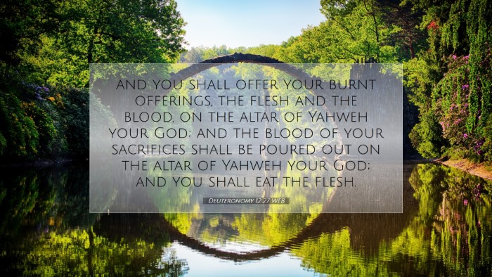 Picture 07 - Deuteronomy 12:27 WEB Desktop Wallpaper - and you shall offer your burnt offerings, the - Desktop Bible Verse Wallpaper