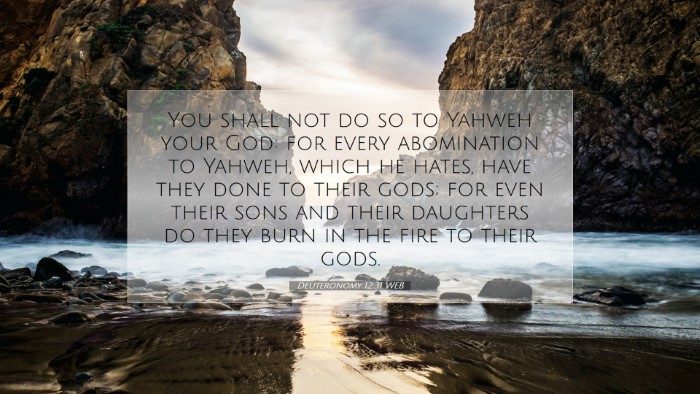 Picture 07 - Deuteronomy 12:31 WEB Desktop Wallpaper - You shall not do so to Yahweh your God: for every - Desktop Bible Verse Wallpaper