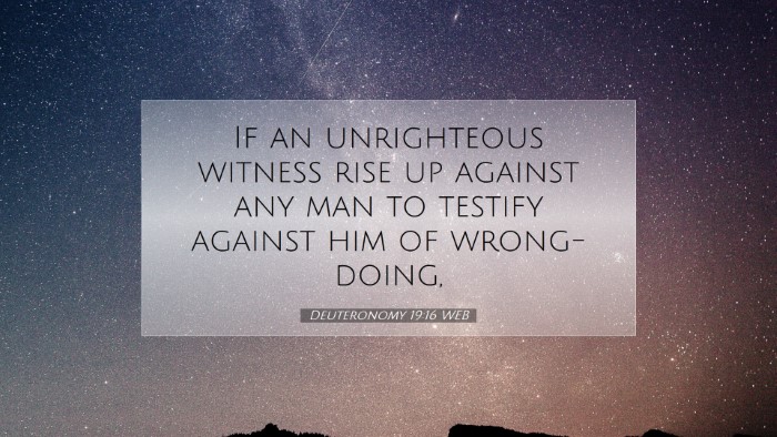 Picture 07 - Deuteronomy 19:16 WEB Desktop Wallpaper - If an unrighteous witness rise up against any man - Desktop Bible Verse Wallpaper