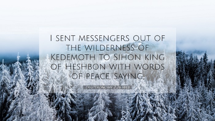 Picture 07 - Deuteronomy 2:26 WEB Desktop Wallpaper - I sent messengers out of the wilderness of - Desktop Bible Verse Wallpaper