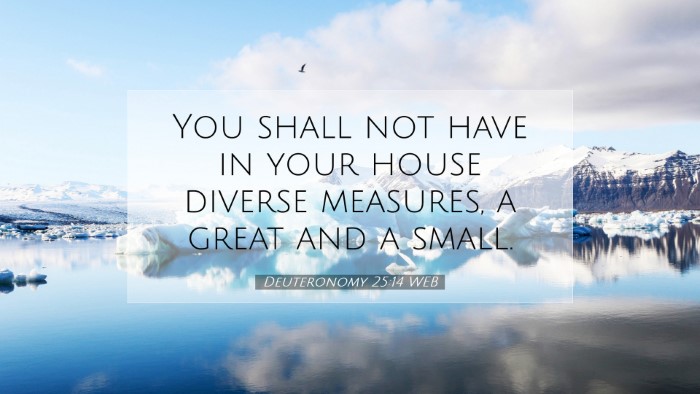 Picture 07 - Deuteronomy 25:14 WEB Desktop Wallpaper - You shall not have in your house diverse - Desktop Bible Verse Wallpaper