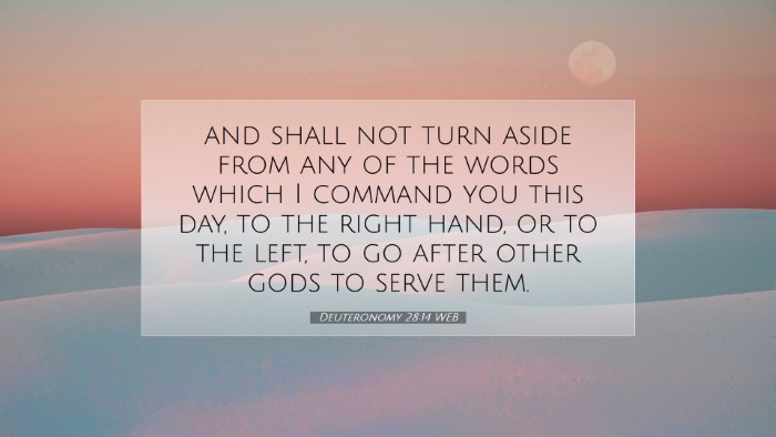 Picture 07 - Deuteronomy 28:14 WEB Desktop Wallpaper - and shall not turn aside from any of the words - Desktop Bible Verse Wallpaper