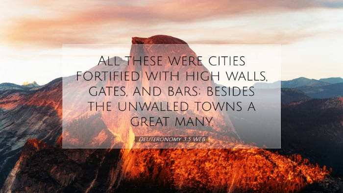 Picture 07 - Deuteronomy 3:5 WEB Desktop Wallpaper - All these were cities fortified with high walls, - Desktop Bible Verse Wallpaper