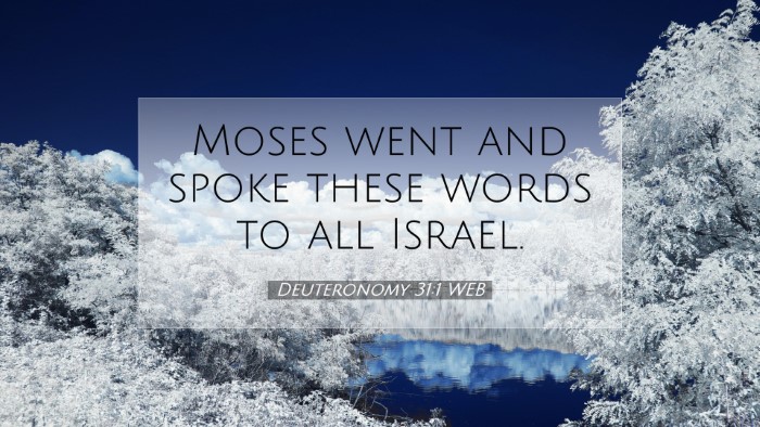 Picture 07 - Deuteronomy 31:1 WEB Desktop Wallpaper - Moses went and spoke these words to all - Desktop Bible Verse Wallpaper