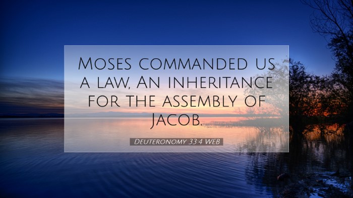 Picture 07 - Deuteronomy 33:4 WEB Desktop Wallpaper - Moses commanded us a law, An inheritance for the - Desktop Bible Verse Wallpaper