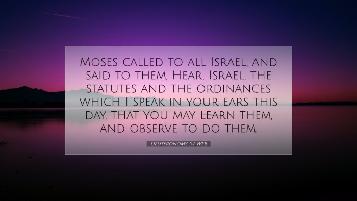 Picture 07 - Deuteronomy 5:1 WEB Desktop Wallpaper - Moses called to all Israel, and said to them, - Desktop Bible Verse Wallpaper