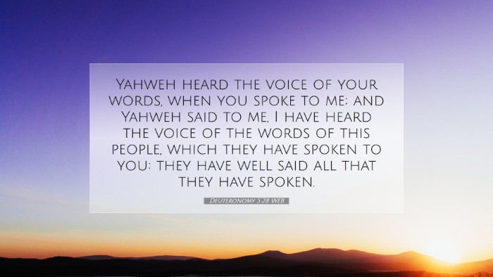 Picture 07 - Deuteronomy 5:28 WEB Desktop Wallpaper - Yahweh heard the voice of your words, when you - Desktop Bible Verse Wallpaper