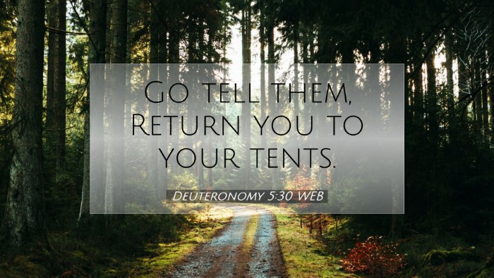 Picture 07 - Deuteronomy 5:30 WEB Desktop Wallpaper - Go tell them, Return you to your - Desktop Bible Verse Wallpaper