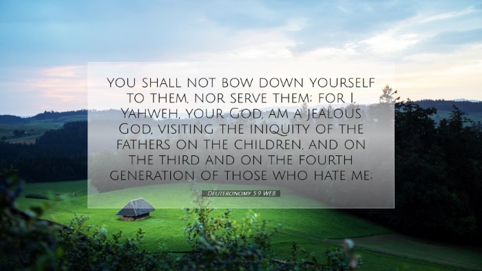 Picture 07 - Deuteronomy 5:9 WEB Desktop Wallpaper - you shall not bow down yourself to them, nor - Desktop Bible Verse Wallpaper