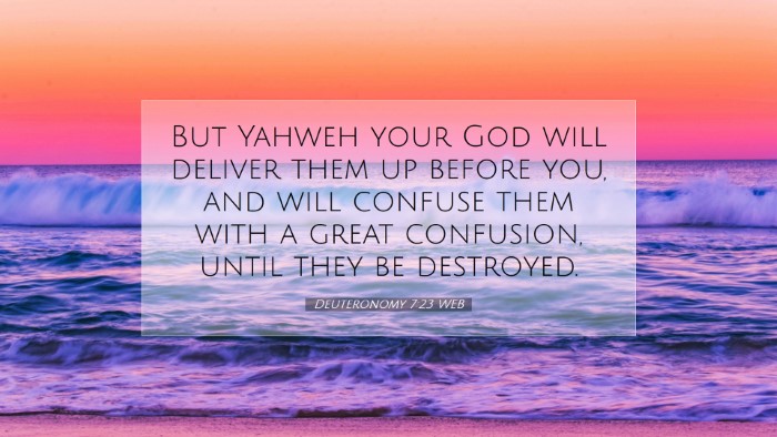 Picture 07 - Deuteronomy 7:23 WEB Desktop Wallpaper - But Yahweh your God will deliver them up before - Desktop Bible Verse Wallpaper
