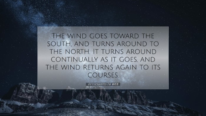 Picture 07 - Ecclesiastes 1:6 WEB Desktop Wallpaper - The wind goes toward the south, and turns around - Desktop Bible Verse Wallpaper