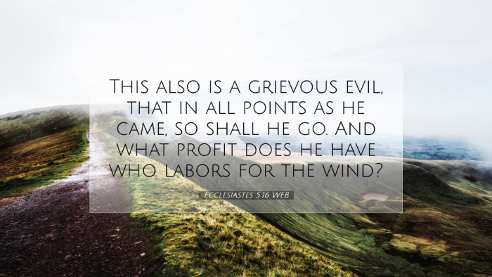 Picture 07 - Ecclesiastes 5:16 WEB Desktop Wallpaper - This also is a grievous evil, that in all points - Desktop Bible Verse Wallpaper