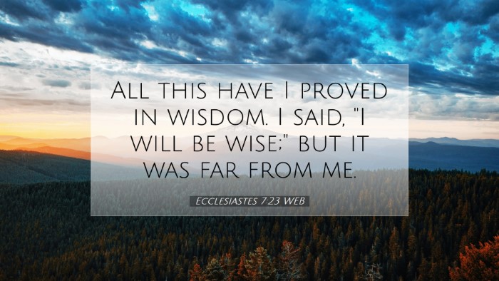Picture 07 - Ecclesiastes 7:23 WEB Desktop Wallpaper - All this have I proved in wisdom. I said, 