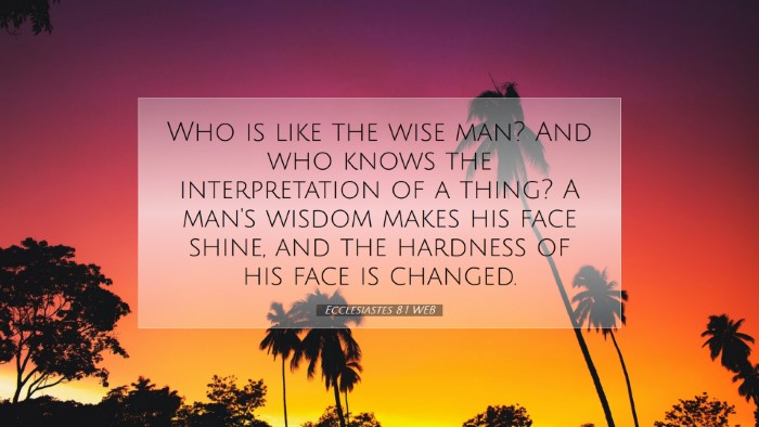 Picture 07 - Ecclesiastes 8:1 WEB Desktop Wallpaper - Who is like the wise man? And who knows the - Desktop Bible Verse Wallpaper