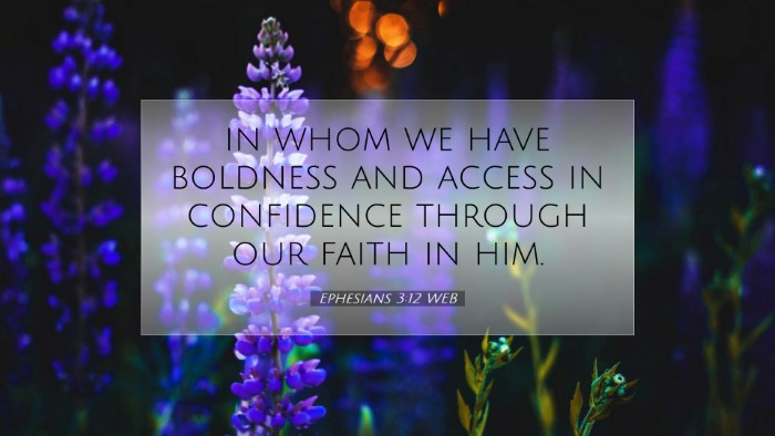 Picture 07 - Ephesians 3:12 WEB Desktop Wallpaper - in whom we have boldness and access in confidence - Desktop Bible Verse Wallpaper