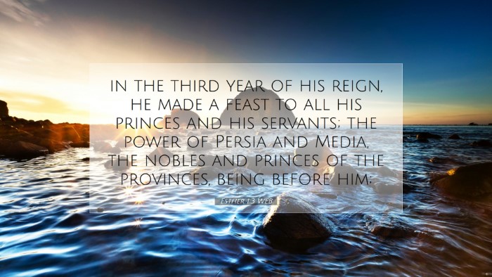 Picture 07 - Esther 1:3 WEB Desktop Wallpaper - in the third year of his reign, he made a feast - Desktop Bible Verse Wallpaper