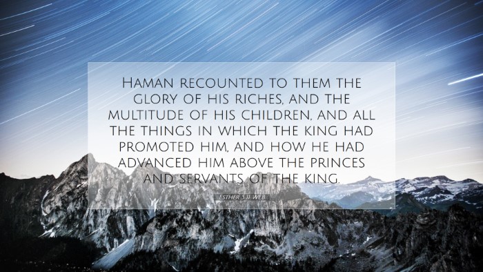 Picture 07 - Esther 5:11 WEB Desktop Wallpaper - Haman recounted to them the glory of his riches, - Desktop Bible Verse Wallpaper