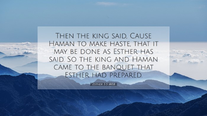Picture 07 - Esther 5:5 WEB Desktop Wallpaper - Then the king said, Cause Haman to make haste, - Desktop Bible Verse Wallpaper