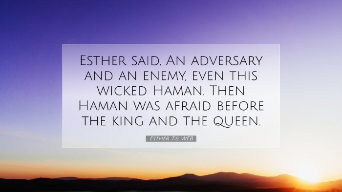 Picture 07 - Esther 7:6 WEB Desktop Wallpaper - Esther said, An adversary and an enemy, even this - Desktop Bible Verse Wallpaper
