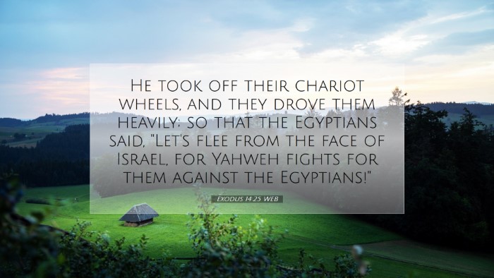 Picture 07 - Exodus 14:25 WEB Desktop Wallpaper - He took off their chariot wheels, and they drove - Desktop Bible Verse Wallpaper