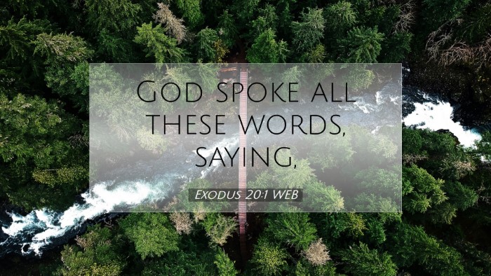Picture 07 - Exodus 20:1 WEB Desktop Wallpaper - God spoke all these words, - Desktop Bible Verse Wallpaper