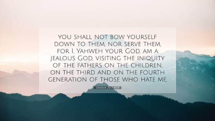 Picture 07 - Exodus 20:5 WEB Desktop Wallpaper - you shall not bow yourself down to them, nor - Desktop Bible Verse Wallpaper