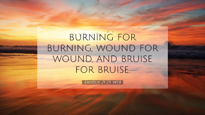 Picture 07 - Exodus 21:25 WEB Desktop Wallpaper - burning for burning, wound for wound, and bruise - Desktop Bible Verse Wallpaper