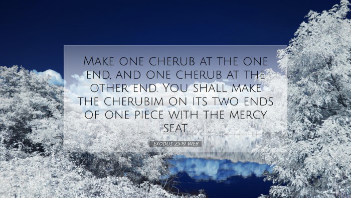 Picture 07 - Exodus 25:19 WEB Desktop Wallpaper - Make one cherub at the one end, and one cherub at - Desktop Bible Verse Wallpaper