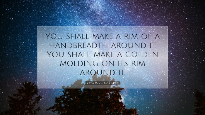 Picture 07 - Exodus 25:25 WEB Desktop Wallpaper - You shall make a rim of a handbreadth around it. - Desktop Bible Verse Wallpaper