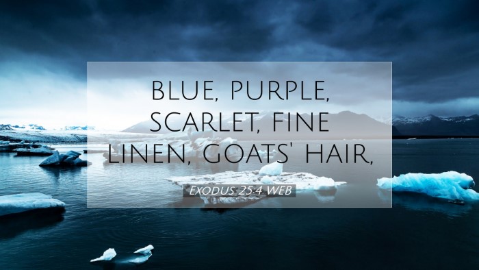 Picture 07 - Exodus 25:4 WEB Desktop Wallpaper - blue, purple, scarlet, fine linen, goats' - Desktop Bible Verse Wallpaper