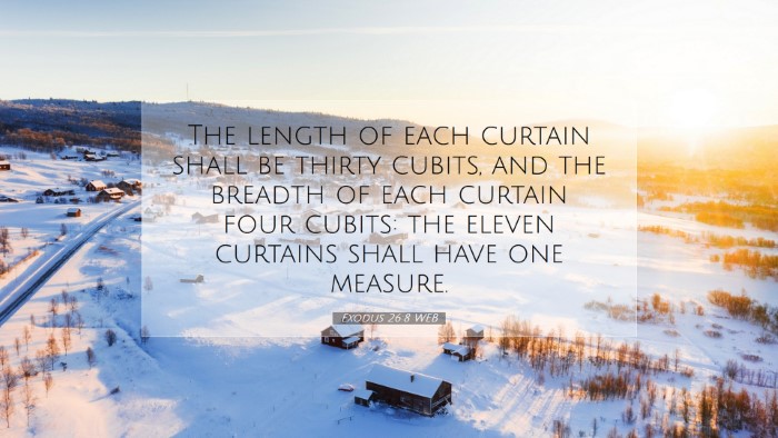Picture 07 - Exodus 26:8 WEB Desktop Wallpaper - The length of each curtain shall be thirty - Desktop Bible Verse Wallpaper
