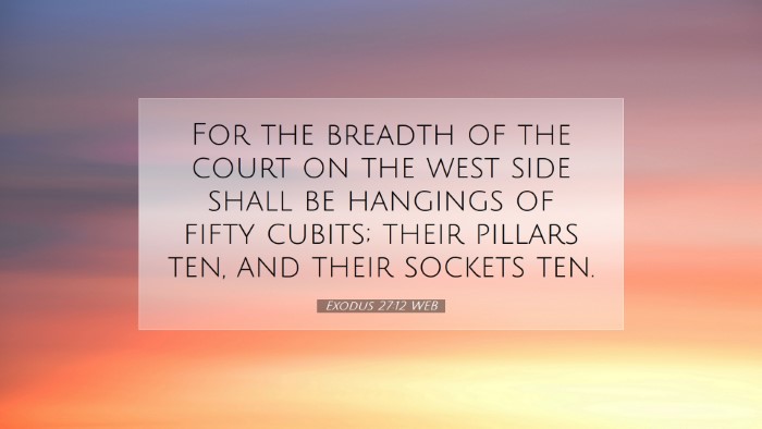 Picture 07 - Exodus 27:12 WEB Desktop Wallpaper - For the breadth of the court on the west side - Desktop Bible Verse Wallpaper