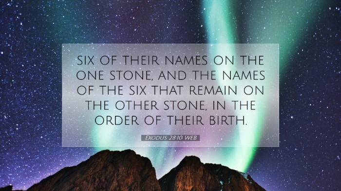 Picture 07 - Exodus 28:10 WEB Desktop Wallpaper - six of their names on the one stone, and the - Desktop Bible Verse Wallpaper