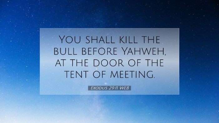 Picture 07 - Exodus 29:11 WEB Desktop Wallpaper - You shall kill the bull before Yahweh, at the - Desktop Bible Verse Wallpaper