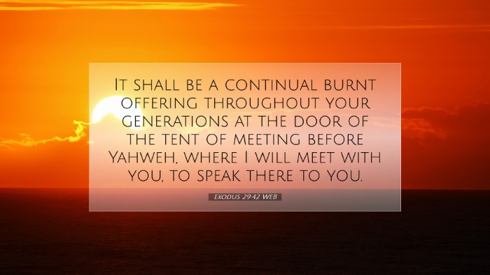 Picture 07 - Exodus 29:42 WEB Desktop Wallpaper - It shall be a continual burnt offering throughout - Desktop Bible Verse Wallpaper