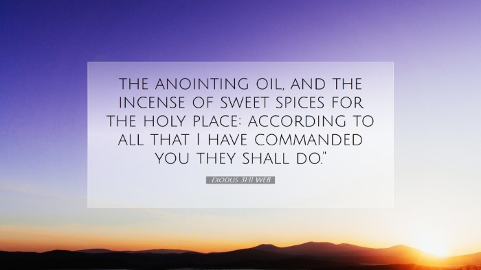 Picture 07 - Exodus 31:11 WEB Desktop Wallpaper - the anointing oil, and the incense of sweet - Desktop Bible Verse Wallpaper