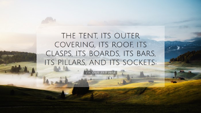 Picture 07 - Exodus 35:11 WEB Desktop Wallpaper - the tent, its outer covering, its roof, its - Desktop Bible Verse Wallpaper