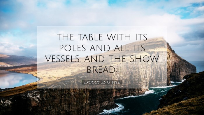 Picture 07 - Exodus 35:13 WEB Desktop Wallpaper - the table with its poles and all its vessels, and - Desktop Bible Verse Wallpaper