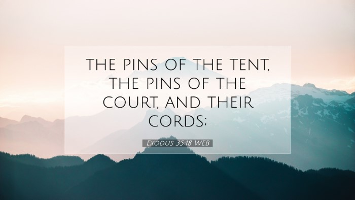 Picture 07 - Exodus 35:18 WEB Desktop Wallpaper - the pins of the tent, the pins of the court, and - Desktop Bible Verse Wallpaper