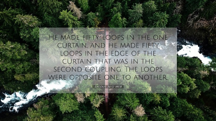 Picture 07 - Exodus 36:12 WEB Desktop Wallpaper - He made fifty loops in the one curtain, and he - Desktop Bible Verse Wallpaper