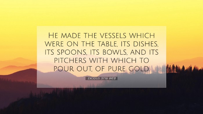 Picture 07 - Exodus 37:16 WEB Desktop Wallpaper - He made the vessels which were on the table, its - Desktop Bible Verse Wallpaper