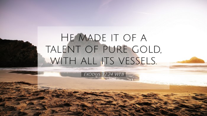 Picture 07 - Exodus 37:24 WEB Desktop Wallpaper - He made it of a talent of pure gold, with all its - Desktop Bible Verse Wallpaper
