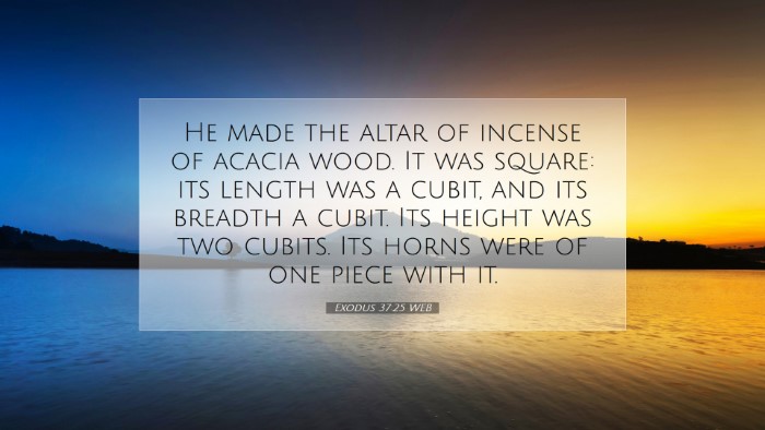 Picture 07 - Exodus 37:25 WEB Desktop Wallpaper - He made the altar of incense of acacia wood. It - Desktop Bible Verse Wallpaper
