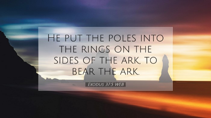 Picture 07 - Exodus 37:5 WEB Desktop Wallpaper - He put the poles into the rings on the sides of - Desktop Bible Verse Wallpaper